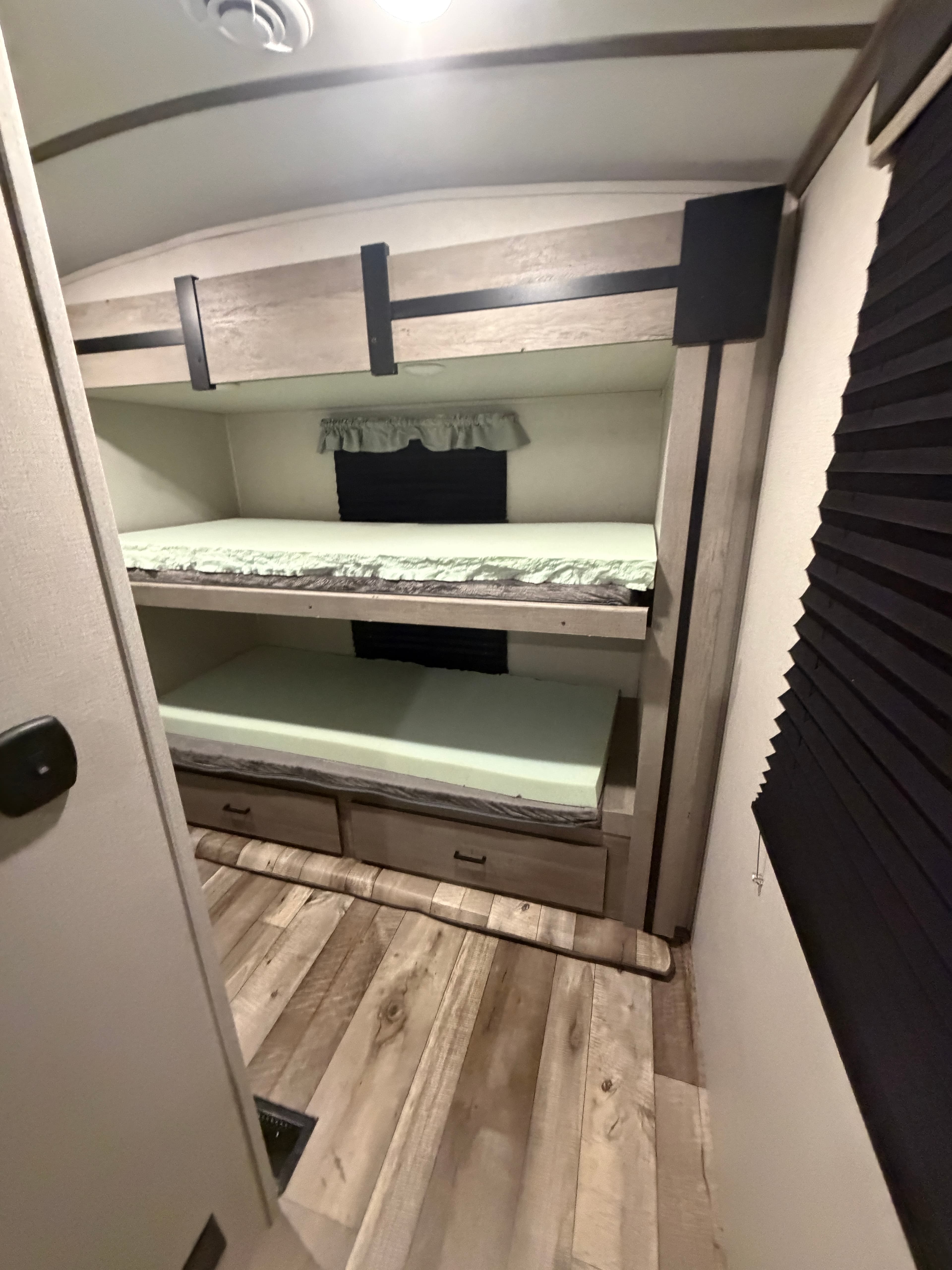 Bunk bed room in RV rental near Winona Minnesota